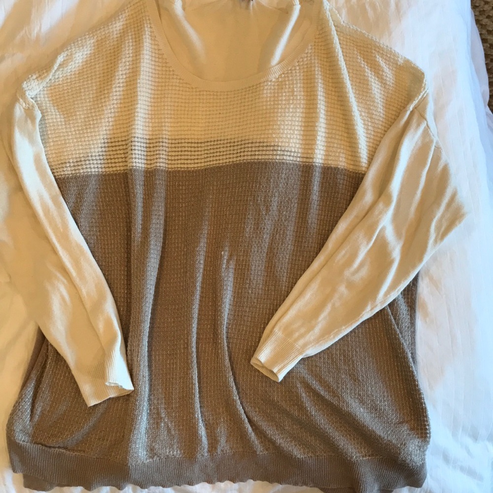 Grey and white sweater